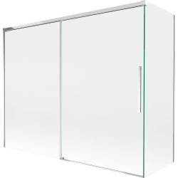 Mexen Rox parawan nawannowy 2-skrzydłowy rozsuwany 190 + 90 x 150 cm, transparent, chrom - 8C9-190-090-01-00