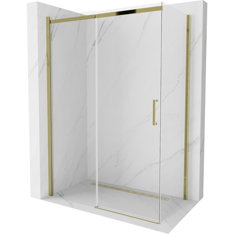 Mexen Omega kabina prysznicowa rozsuwana 130 x 70 cm, transparent, złota - 825-130-070-50-00