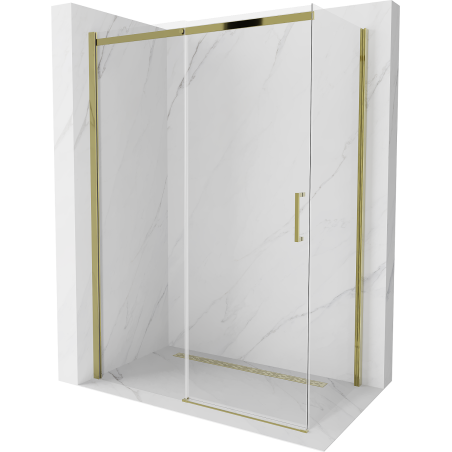 Mexen Omega kabina prysznicowa rozsuwana 130 x 70 cm, transparent, złota - 825-130-070-50-00