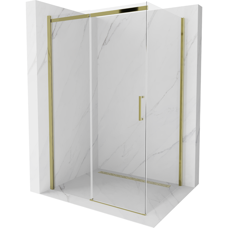 Mexen Omega kabina prysznicowa rozsuwana 130 x 100 cm, transparent, złota - 825-130-100-50-00