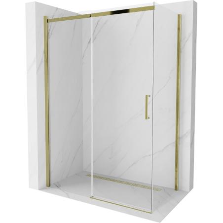 Mexen Omega kabina prysznicowa rozsuwana 140 x 70 cm, transparent, złota - 825-140-070-50-00
