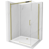 Mexen Omega kabina prysznicowa rozsuwana 100 x 80 cm, transparent, złota + brodzik Flat - 825-100-080-50-00-4010