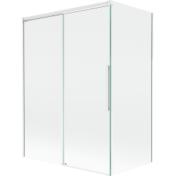 Mexen Rox parawan nawannowy 2-skrzydłowy rozsuwany 120 + 70 x 150 cm, transparent, biały - 8C9-120-070-20-00