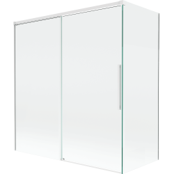 Mexen Rox parawan nawannowy 2-skrzydłowy rozsuwany 150 + 70 x 150 cm, transparent, biały - 8C9-150-070-20-00