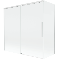 Mexen Rox parawan nawannowy 2-skrzydłowy rozsuwany 160 + 75 x 150 cm, transparent, biały - 8C9-160-075-20-00