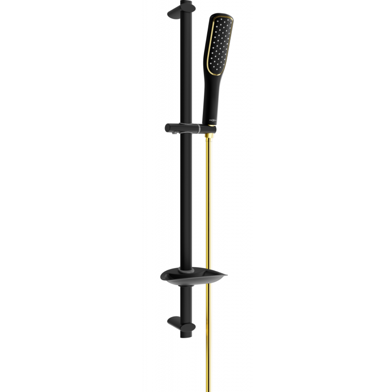 Mexen DB49 zestaw prysznicowy suwany, czarny/złoty - 785494584-57