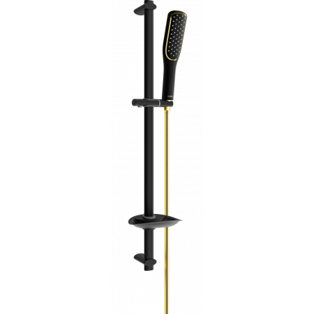 Mexen DB49 zestaw prysznicowy suwany, czarny/złoty - 785494584-57