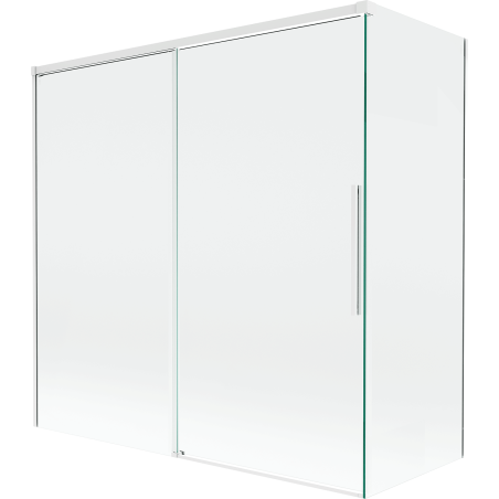 Mexen Rox parawan nawannowy 2-skrzydłowy rozsuwany 160 + 80 x 150 cm, transparent, biały - 8C9-160-080-20-00