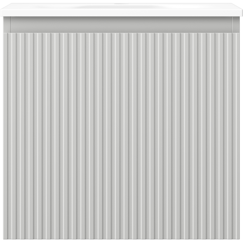 Mexen Rivel szafka łazienkowa 50 cm z umywalką Vela, 1 szuflada, ryflowana , szara mat/biała mat - 91A20-05047-1-BF62-W23M01