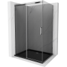 Mexen Omega kabina prysznicowa rozsuwana 120 x 90 cm, grafit, chrom + brodzik Flat, czarny - 825-120-090-01-40-4070