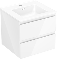 Mexen Orio szafka łazienkowa 50 cm z umywalką Otis, 2 szuflady, biała połysk - 91A10-05047-2-BFF00-W18M00