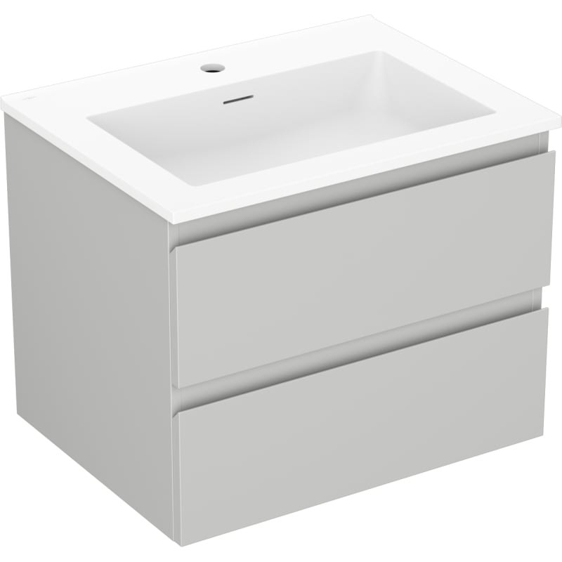 Mexen Orio szafka łazienkowa 60 cm z umywalką Otis, 2 szuflady, szara mat/biała mat - 91A10-06047-2-BFF62-W18M01