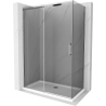 Mexen Omega kabina prysznicowa rozsuwana 130 x 70 cm, grafit, chrom + brodzik Flat, bialy - 825-130-070-01-40-4010