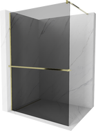 Mexen Kioto+ ścianka prysznicowa z półką Walk-in 70 x 200 cm, grafit, złota - 800-070-121-50-40