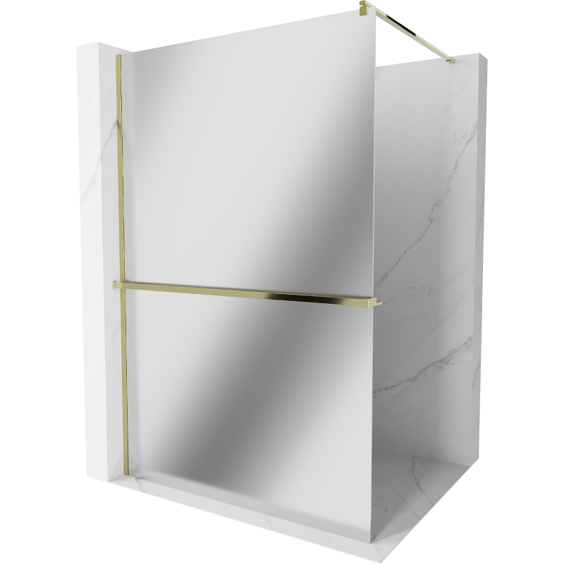Mexen Kioto+ ścianka prysznicowa z półką Walk-in 80 x 200 cm, lustro, złota - 800-080-121-50-50