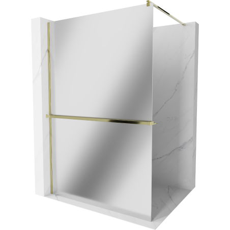 Mexen Kioto+ ścianka prysznicowa z półką Walk-in 80 x 200 cm, lustro, złota - 800-080-121-50-50