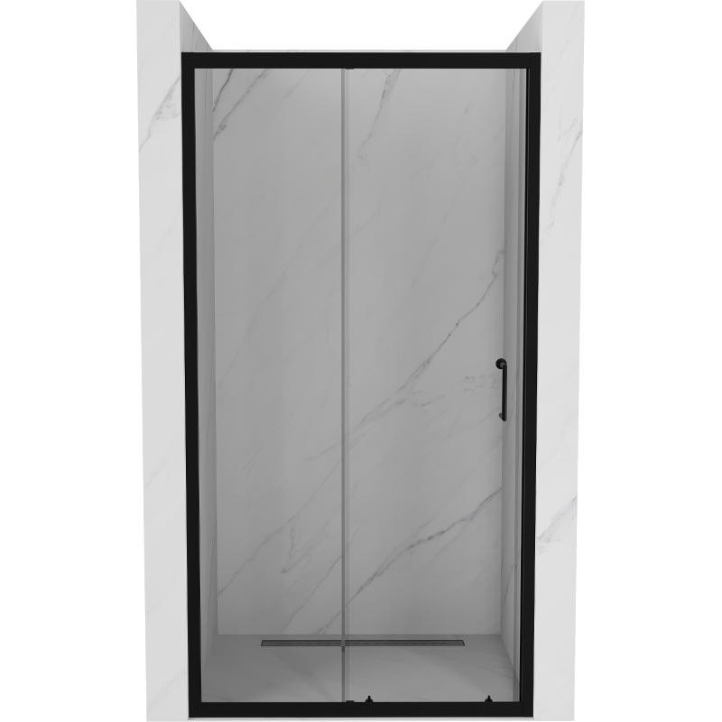 Mexen Apia drzwi prysznicowe rozsuwane 110 cm, transparent, czarne - 845-110-000-70-00