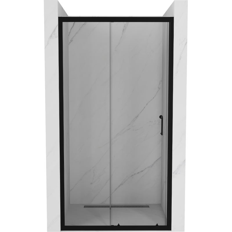 Mexen Apia drzwi prysznicowe rozsuwane 140 cm, transparent, czarne - 845-140-000-70-00