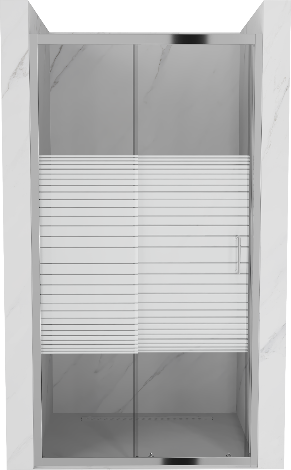 Mexen Apia drzwi prysznicowe rozsuwane 100 cm, pasy, chrom - 845-100-000-01-20