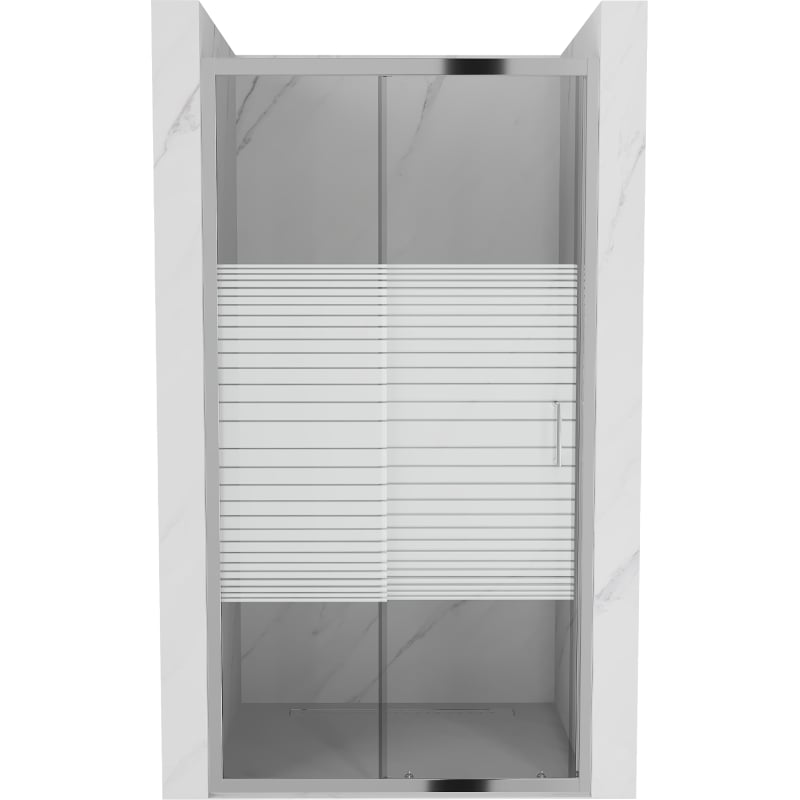 Mexen Apia drzwi prysznicowe rozsuwane 125 cm, pasy, chrom - 845-125-000-01-20