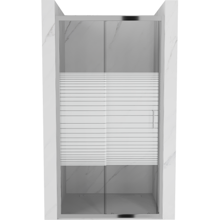 Mexen Apia drzwi prysznicowe rozsuwane 95 cm, pasy, chrom - 845-095-000-01-20