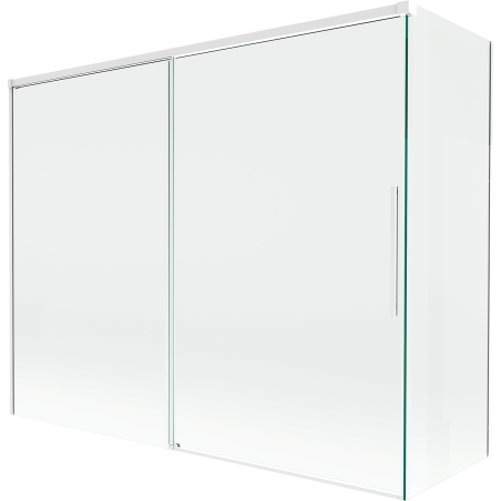 Mexen Rox parawan nawannowy 2-skrzydłowy rozsuwany 190 + 80 x 150 cm, transparent, biały - 8C9-190-080-20-00