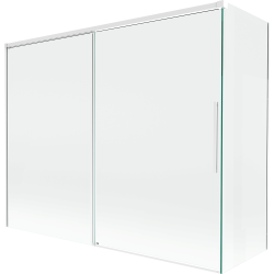 Mexen Rox parawan nawannowy 2-skrzydłowy rozsuwany 190 + 90 x 150 cm, transparent, biały - 8C9-190-090-20-00