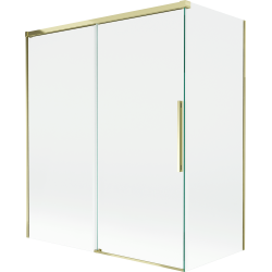Mexen Rox parawan nawannowy 2-skrzydłowy rozsuwany 140 + 70 x 150 cm, transparent, złoty - 8C9-140-070-50-00