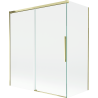 Mexen Rox parawan nawannowy 2-skrzydłowy rozsuwany 140 + 70 x 150 cm, transparent, złoty - 8C9-140-070-50-00