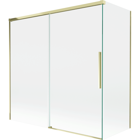 Mexen Rox parawan nawannowy 2-skrzydłowy rozsuwany 160 + 70 x 150 cm, transparent, złoty - 8C9-160-070-50-00