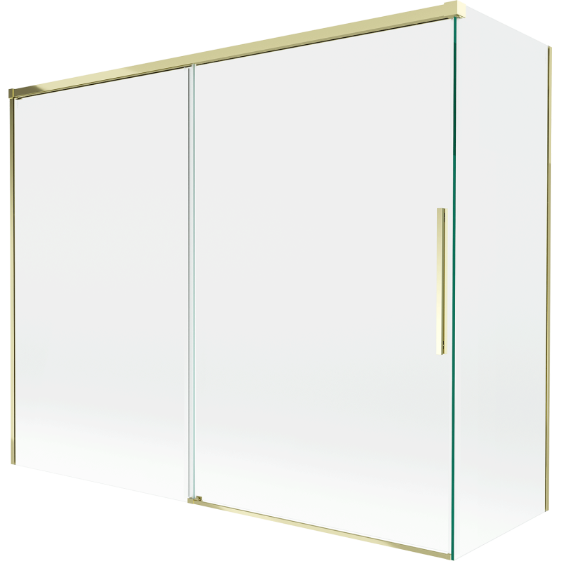 Mexen Rox parawan nawannowy 2-skrzydłowy rozsuwany 190 + 80 x 150 cm, transparent, złoty - 8C9-190-080-50-00