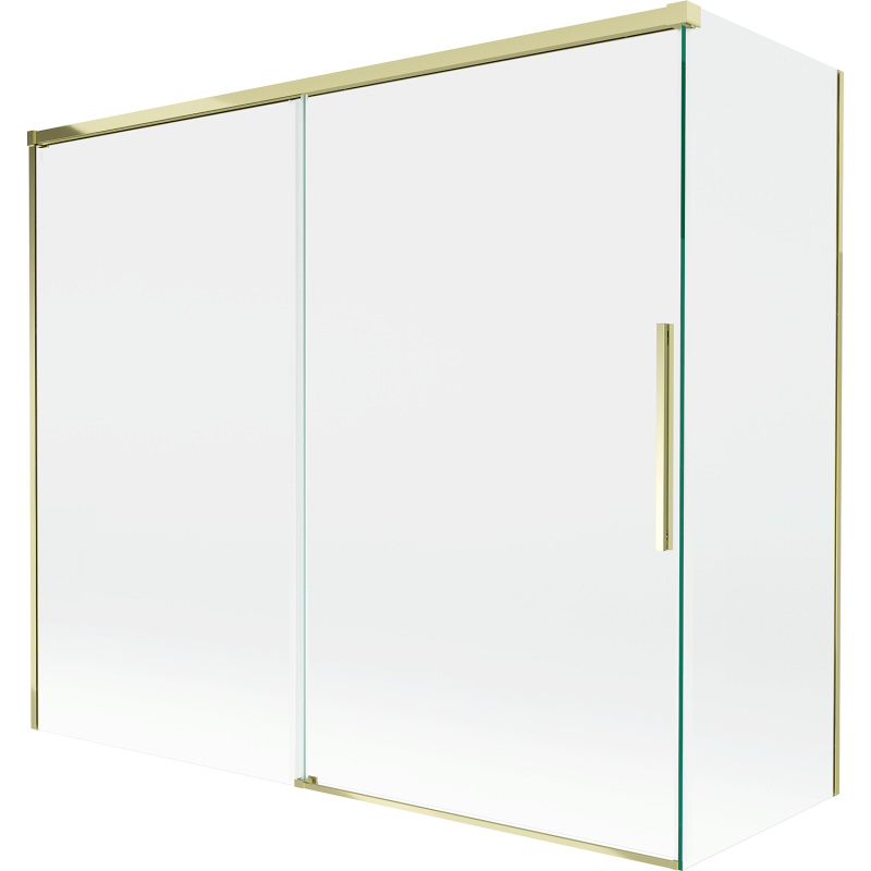 Mexen Rox parawan nawannowy 2-skrzydłowy rozsuwany 180 + 90 x 150 cm, transparent, złoty - 8C9-180-090-50-00