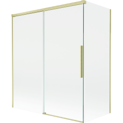 Mexen Rox parawan nawannowy 2-skrzydłowy rozsuwany 140 + 70 x 150 cm, transparent, złoty szczotkowany - 8C9-140-070-55-00