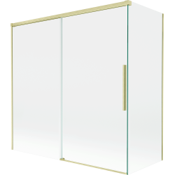 Mexen Rox parawan nawannowy 2-skrzydłowy rozsuwany 160 + 70 x 150 cm, transparent, złoty szczotkowany - 8C9-160-070-55-00