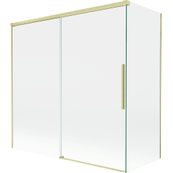 Mexen Rox parawan nawannowy 2-skrzydłowy rozsuwany 160 + 75 x 150 cm, transparent, złoty szczotkowany - 8C9-160-075-55-00