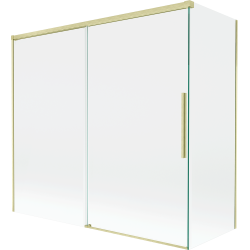 Mexen Rox parawan nawannowy 2-skrzydłowy rozsuwany 170 + 80 x 150 cm, transparent, złoty szczotkowany - 8C9-170-080-55-00