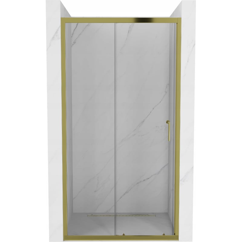 Mexen Apia drzwi prysznicowe rozsuwane 130 cm, transparent, złote - 845-130-000-50-00
