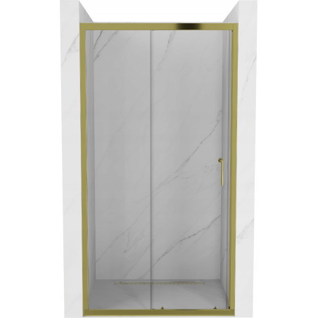 Mexen Apia drzwi prysznicowe rozsuwane 135 cm, transparent, złote - 845-135-000-50-00