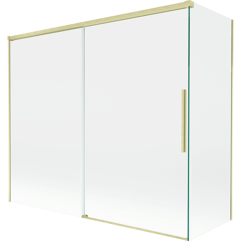 Mexen Rox parawan nawannowy 2-skrzydłowy rozsuwany 180 + 90 x 150 cm, transparent, złoty szczotkowany - 8C9-180-090-55-00