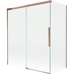 Mexen Rox parawan nawannowy 2-skrzydłowy rozsuwany 140 + 70 x 150 cm, transparent, różowe złoto - 8C9-140-070-60-00