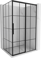 Mexen Rox kabina prysznicowa rozsuwana prawa 95 x 80 cm, czarna kratka, czarna -  8C2-095-080-70-77-P