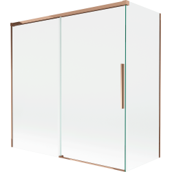 Mexen Rox parawan nawannowy 2-skrzydłowy rozsuwany 160 + 70 x 150 cm, transparent, różowe złoto - 8C9-160-070-60-00
