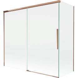 Mexen Rox parawan nawannowy 2-skrzydłowy rozsuwany 170 + 70 x 150 cm, transparent, różowe złoto - 8C9-170-070-60-00