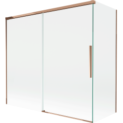 Mexen Rox parawan nawannowy 2-skrzydłowy rozsuwany 170 + 75 x 150 cm, transparent, różowe złoto - 8C9-170-075-60-00