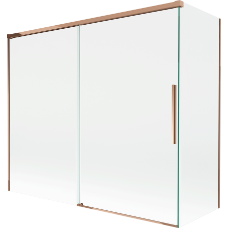 Mexen Rox parawan nawannowy 2-skrzydłowy rozsuwany 180 + 80 x 150 cm, transparent, różowe złoto - 8C9-180-080-60-00