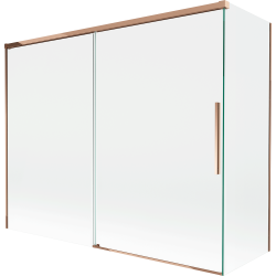 Mexen Rox parawan nawannowy 2-skrzydłowy rozsuwany 190 + 80 x 150 cm, transparent, różowe złoto - 8C9-190-080-60-00