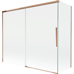 Mexen Rox parawan nawannowy 2-skrzydłowy rozsuwany 180 + 90 x 150 cm, transparent, różowe złoto - 8C9-180-090-60-00