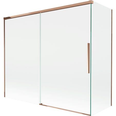 Mexen Rox parawan nawannowy 2-skrzydłowy rozsuwany 180 + 90 x 150 cm, transparent, różowe złoto - 8C9-180-090-60-00