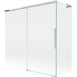 Mexen Rox L parawan nawannowy 2-skrzydłowy rozsuwany 160 + 75 x 150 cm, transparent, chrom - 8C9L-160-075-01-00