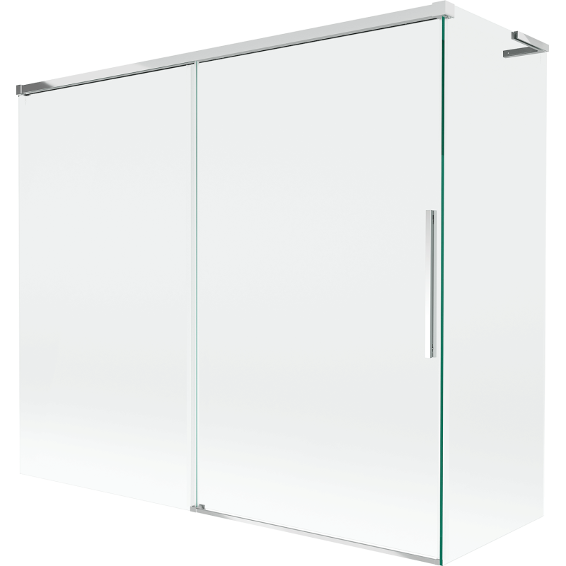 Mexen Rox L parawan nawannowy 2-skrzydłowy rozsuwany 180 + 80 x 150 cm, transparent, chrom - 8C9L-180-080-01-00